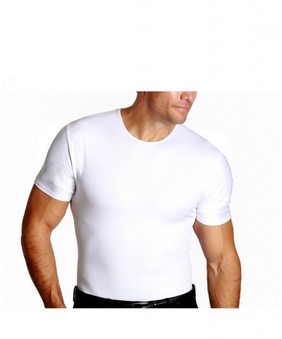 Insta Slim Men's Compression Short Sleeve Crew-Neck T-Shirt White $38.70 Undershirt