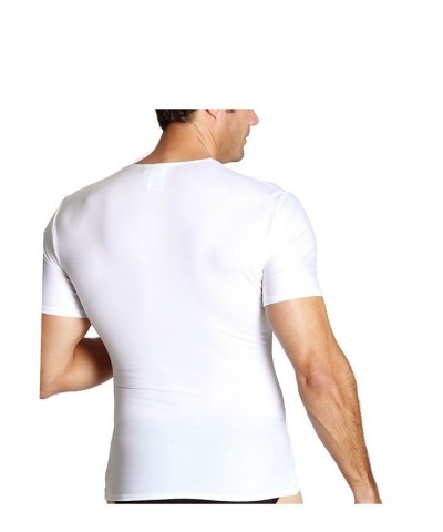 Insta Slim Men's Compression Short Sleeve Crew-Neck T-Shirt White $38.70 Undershirt