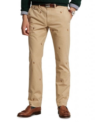 Men's Stretch Straight Polo Pony Chino Pants Tan/Beige $61.62 Pants