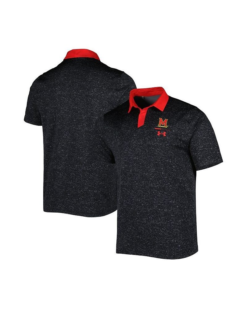 Men's Black Maryland Terrapins Static Performance Polo Shirt $53.99 Polo Shirts