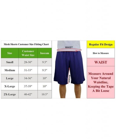 Men's Moisture Wicking Performance Basic Mesh Shorts Navy $12.00 Shorts