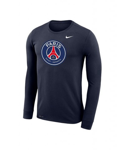 Men's Navy Paris Saint-Germain Primary Logo Legend Performance Long Sleeve T-shirt $29.49 T-Shirts