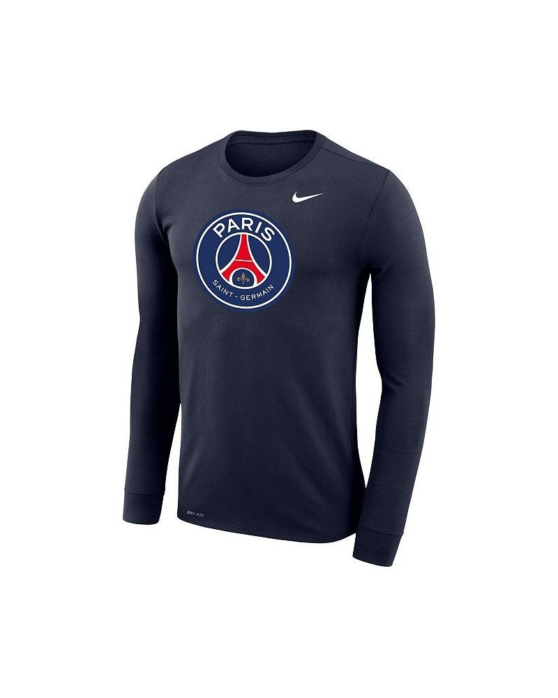 Men's Navy Paris Saint-Germain Primary Logo Legend Performance Long Sleeve T-shirt $29.49 T-Shirts