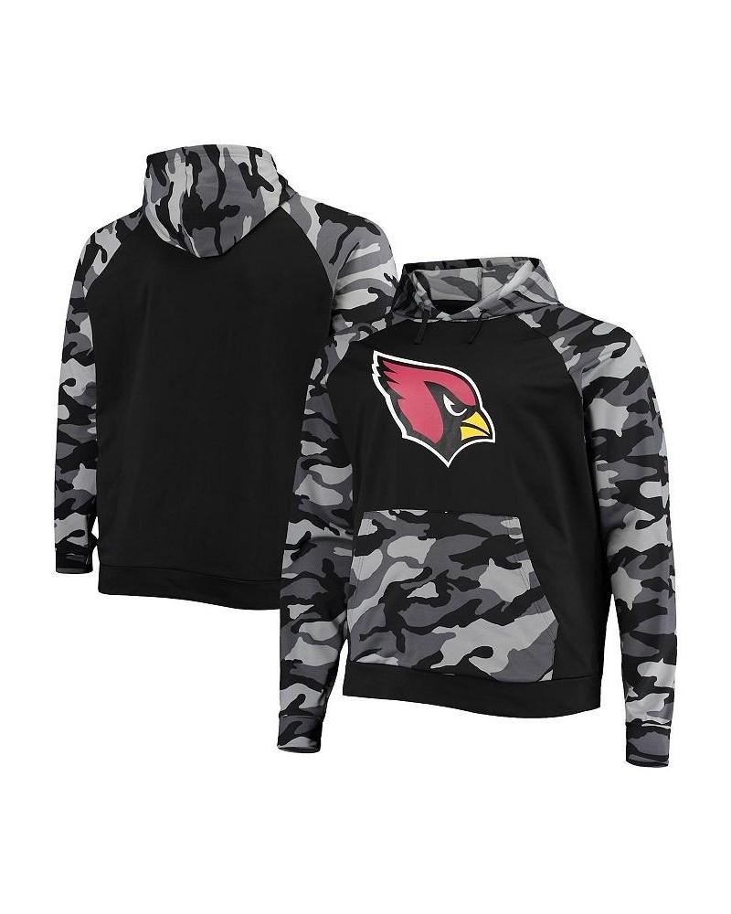 Men's Black Arizona Cardinals Camo Raglan Pullover Hoodie $36.00 Sweatshirt