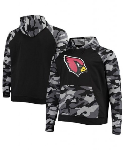 Men's Black Arizona Cardinals Camo Raglan Pullover Hoodie $36.00 Sweatshirt