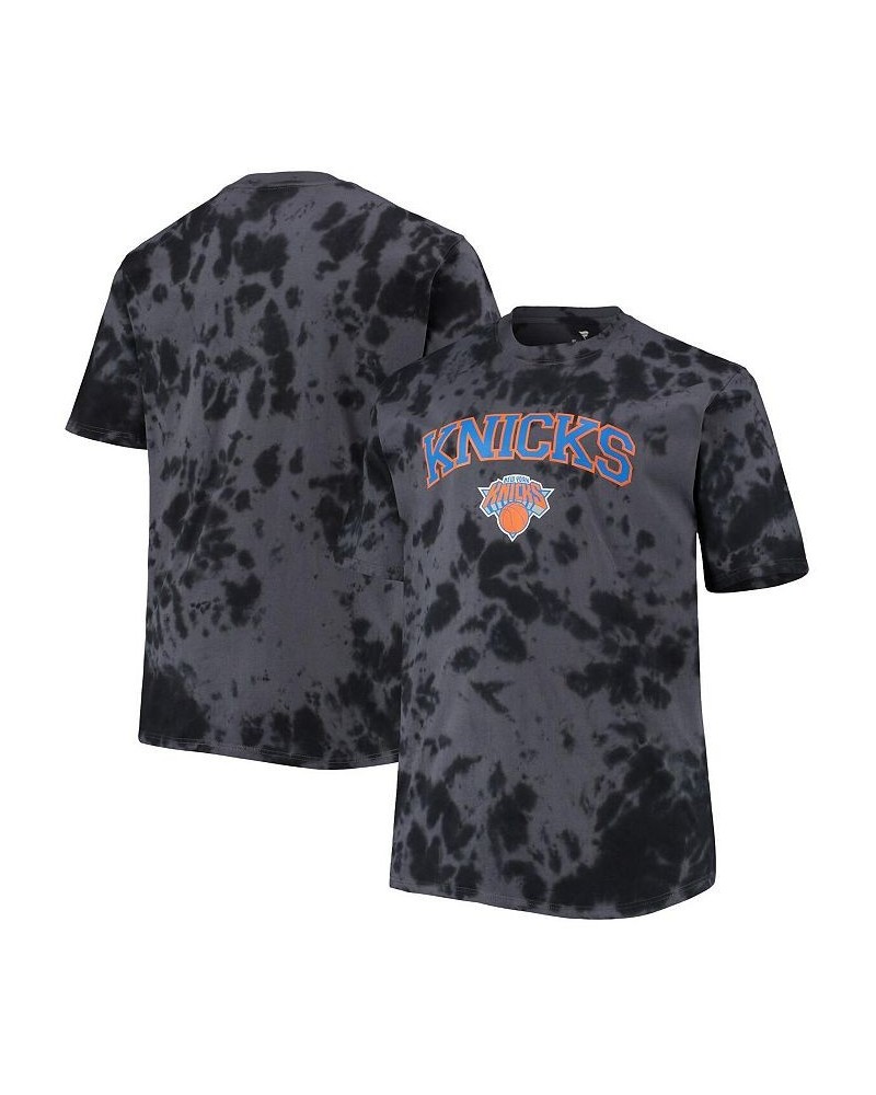 Men's Black New York Knicks Big and Tall Marble Dye Tonal Performance T-shirt $17.10 T-Shirts