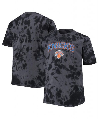 Men's Black New York Knicks Big and Tall Marble Dye Tonal Performance T-shirt $17.10 T-Shirts