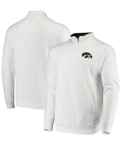 Men's White Iowa Hawkeyes Tortugas Logo Quarter-Zip Jacket $27.00 Sweatshirt