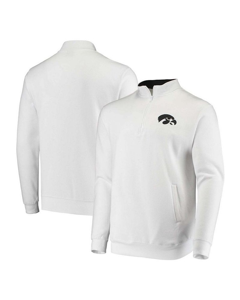 Men's White Iowa Hawkeyes Tortugas Logo Quarter-Zip Jacket $27.00 Sweatshirt