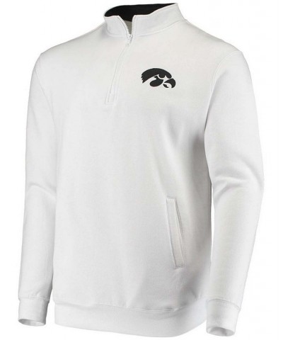 Men's White Iowa Hawkeyes Tortugas Logo Quarter-Zip Jacket $27.00 Sweatshirt