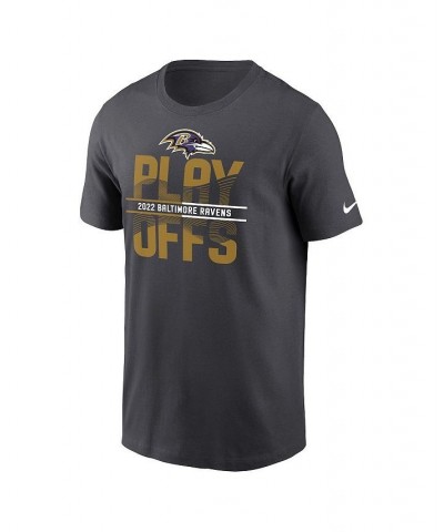 Men's Anthracite Baltimore Ravens 2022 NFL Playoffs Iconic T-shirt $23.50 T-Shirts