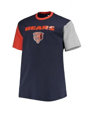 Men's Navy, Orange Chicago Bears Big and Tall Colorblocked T-shirt $18.90 T-Shirts