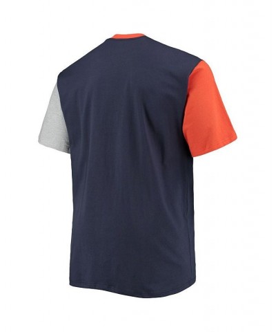 Men's Navy, Orange Chicago Bears Big and Tall Colorblocked T-shirt $18.90 T-Shirts