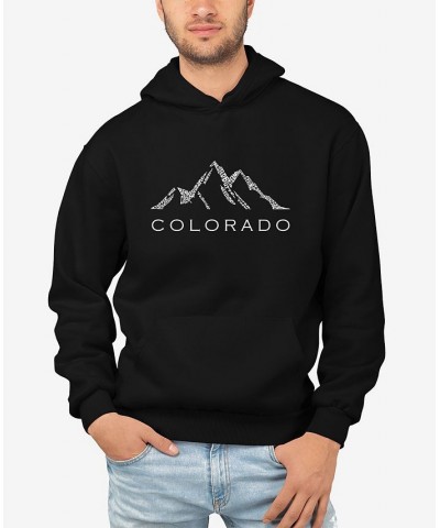 Men's Colorado Ski Towns Word Art Long Sleeve Hooded Sweatshirt Black $27.00 Sweatshirt