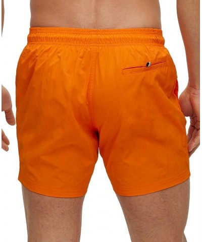 BOSS Men's Quick-Drying Large Contrast Logo Swim Shorts Orange $40.28 Shorts