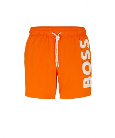 BOSS Men's Quick-Drying Large Contrast Logo Swim Shorts Orange $40.28 Shorts