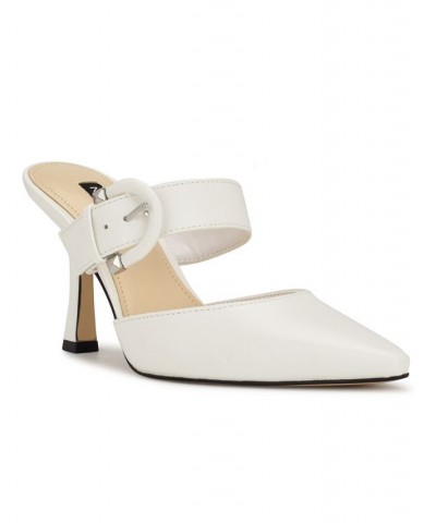 Women's Sanra Slip-on Heeled Mules White $54.45 Shoes