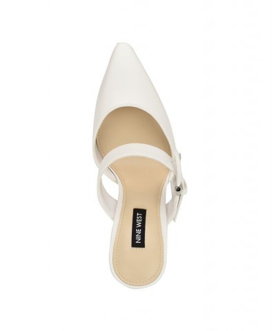 Women's Sanra Slip-on Heeled Mules White $54.45 Shoes