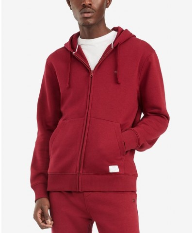 Men's New Essentials Full Zip Hoodie Red $35.55 Sweatshirt