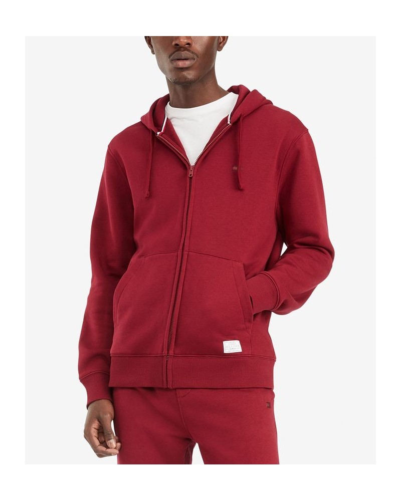 Men's New Essentials Full Zip Hoodie Red $35.55 Sweatshirt