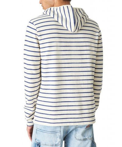 Men's Indigo Stripe Long Sleeve Hooded Sweatshirt $38.88 Sweatshirt