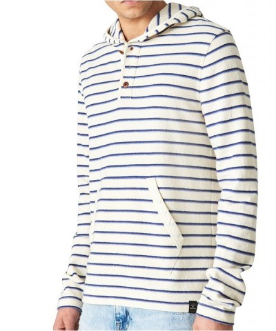 Men's Indigo Stripe Long Sleeve Hooded Sweatshirt $38.88 Sweatshirt