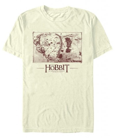 Men's The Hobbit 1 Middle earth Map Short Sleeve T-shirt Ivory/Cream $17.15 T-Shirts