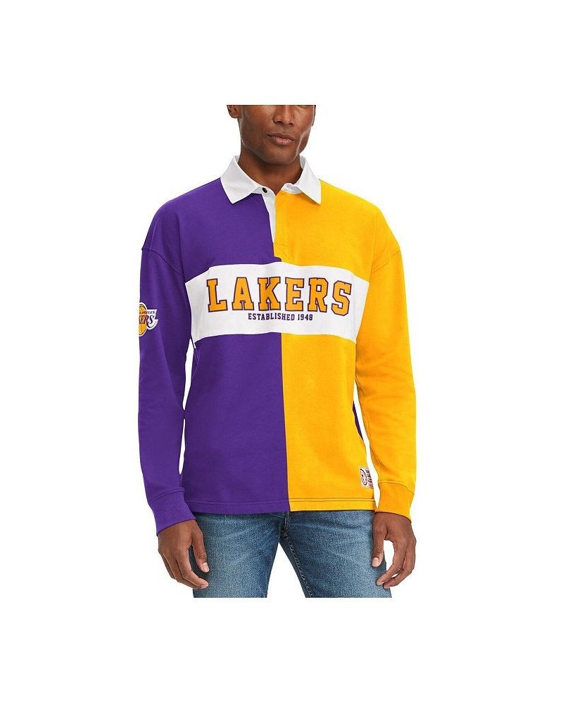 Men's Purple, Gold Los Angeles Lakers Ronnie Rugby Long Sleeve T-shirt $40.80 T-Shirts