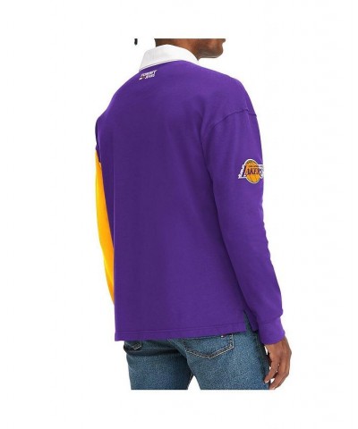 Men's Purple, Gold Los Angeles Lakers Ronnie Rugby Long Sleeve T-shirt $40.80 T-Shirts