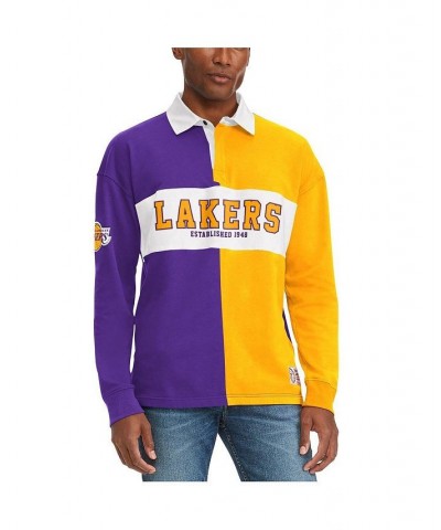 Men's Purple, Gold Los Angeles Lakers Ronnie Rugby Long Sleeve T-shirt $40.80 T-Shirts