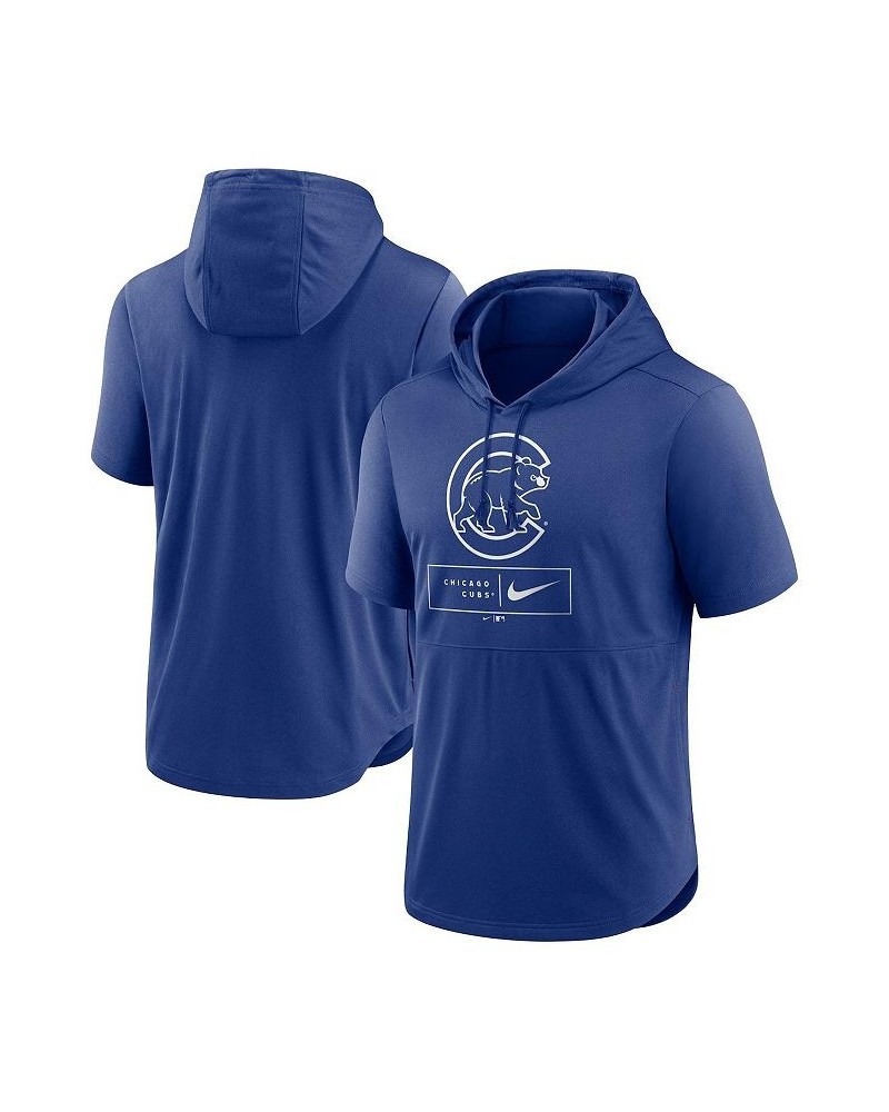 Men's Royal Chicago Cubs Logo Lockup Performance Short-Sleeved Pullover Hoodie $30.80 Sweatshirt