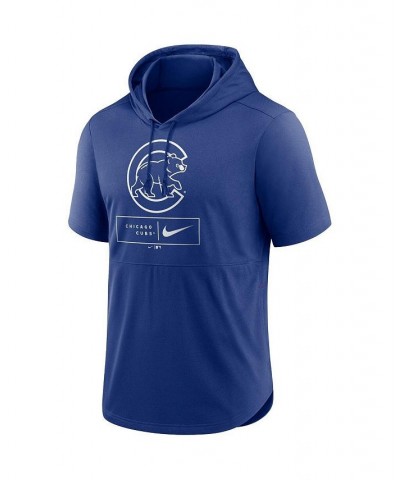 Men's Royal Chicago Cubs Logo Lockup Performance Short-Sleeved Pullover Hoodie $30.80 Sweatshirt