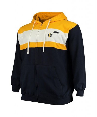 Men's Donovan Mitchell Navy, White Utah Jazz Big and Tall Full-Zip Hoodie $31.50 Sweatshirt