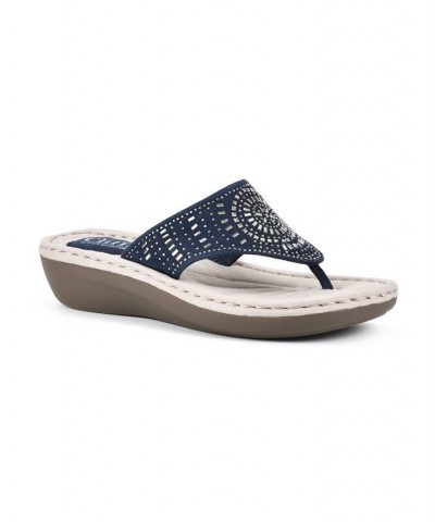 Cienna Comfort Thong Sandals Blue $31.74 Shoes