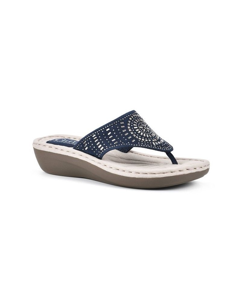 Cienna Comfort Thong Sandals Blue $31.74 Shoes