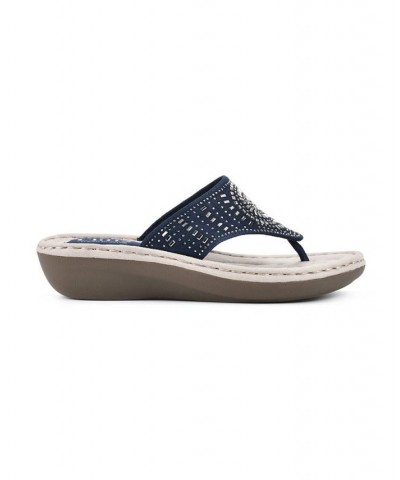 Cienna Comfort Thong Sandals Blue $31.74 Shoes