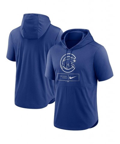 Men's Royal Chicago Cubs Logo Lockup Performance Short-Sleeved Pullover Hoodie $30.80 Sweatshirt