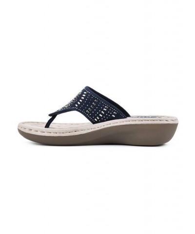 Cienna Comfort Thong Sandals Blue $31.74 Shoes