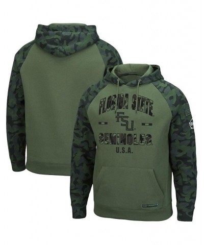 Men's Olive, Camo Florida State Seminoles OHT Military-Inspired Appreciation Raglan Pullover Hoodie $33.63 Sweatshirt