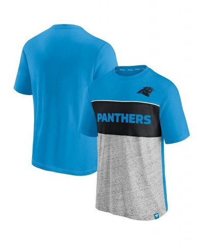 Men's Branded Blue, Heathered Gray Carolina Panthers Colorblock T-shirt $17.60 T-Shirts