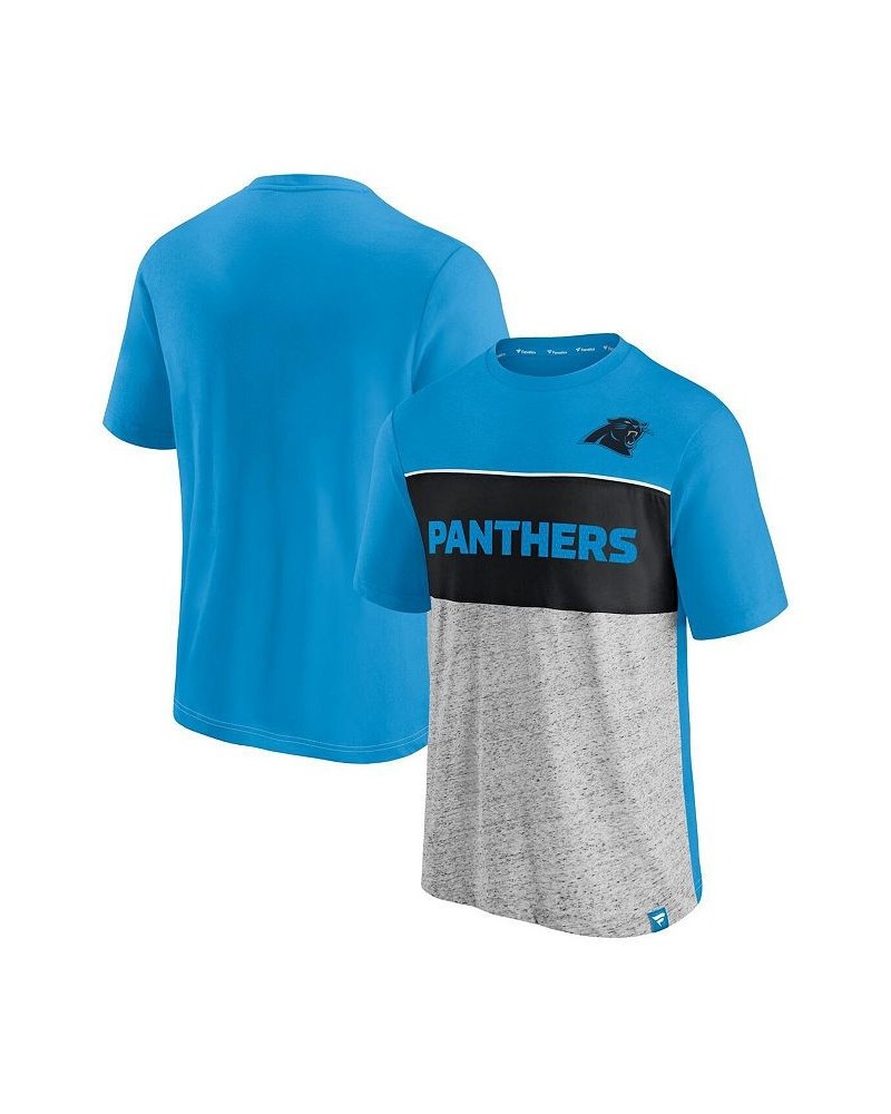 Men's Branded Blue, Heathered Gray Carolina Panthers Colorblock T-shirt $17.60 T-Shirts