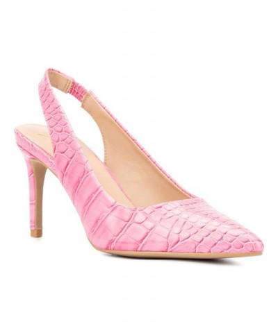 Steph Women's Slingback Pumps Pink $28.36 Shoes