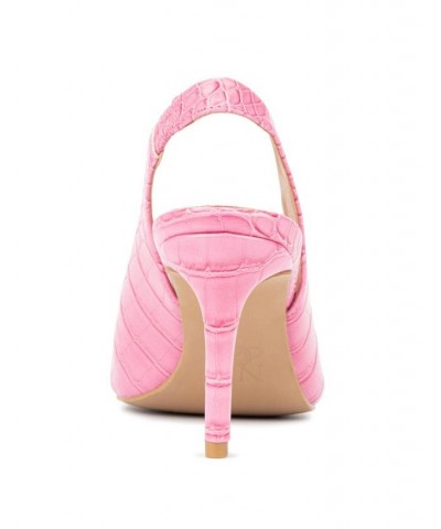 Steph Women's Slingback Pumps Pink $28.36 Shoes