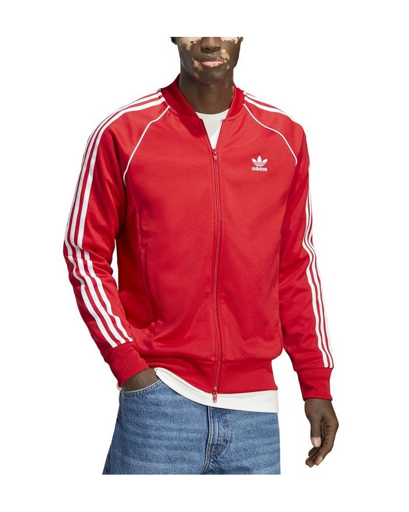 Men's Adicolor Classics SST Slim-Fit 3-Stripes Track Jacket Red $34.85 Jackets