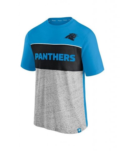 Men's Branded Blue, Heathered Gray Carolina Panthers Colorblock T-shirt $17.60 T-Shirts