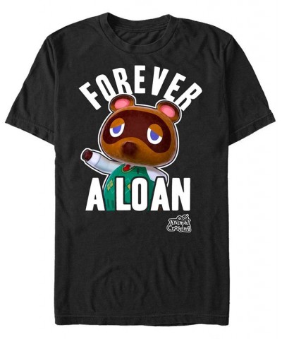 Men's Nintendo Animal Crossing Tom Nook Forever A Loan Short Sleeve T-shirt Black $19.94 T-Shirts