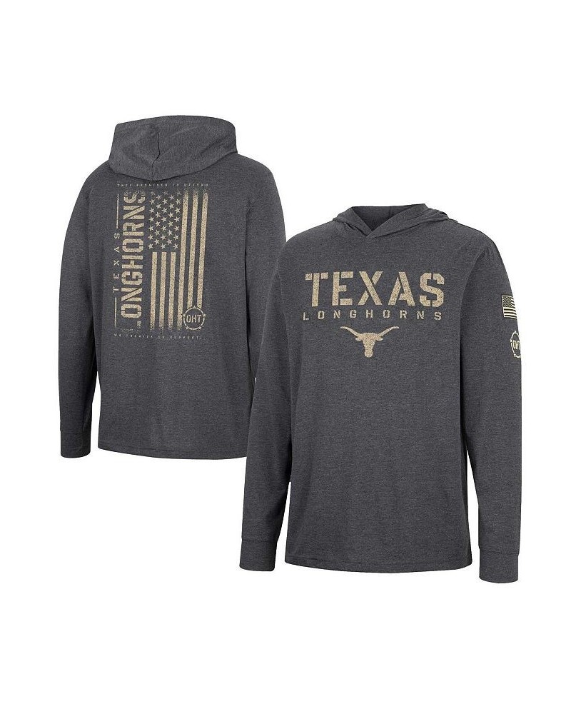 Men's Charcoal Texas Longhorns Team OHT Military-Inspired Appreciation Hoodie Long Sleeve T-shirt $24.75 T-Shirts