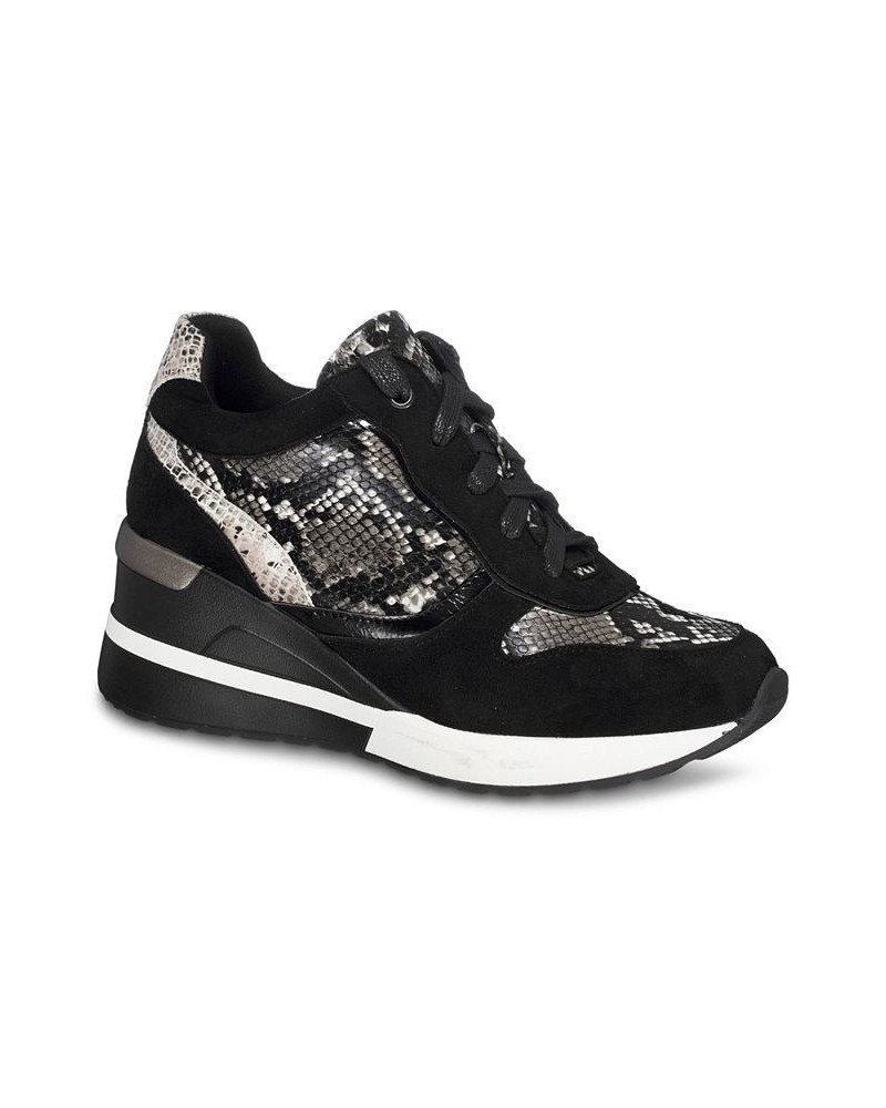 Women's Canali Reptile Sneaker Silver $46.00 Shoes