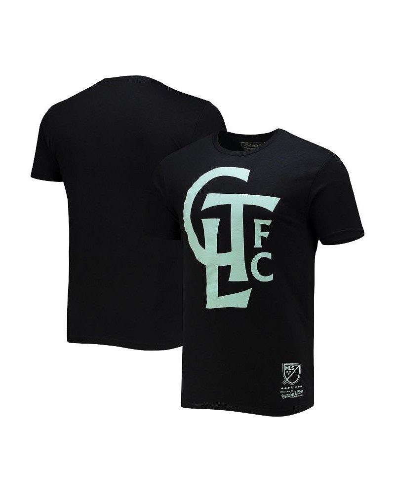 Men's Black Charlotte FC Monogram T-shirt $26.09 T-Shirts