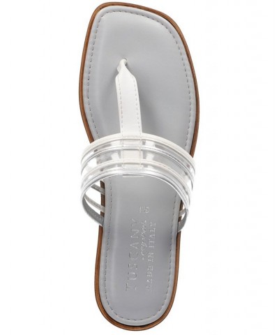 Women's Tuscany Antea Square Toe Sandals White, Silver $40.50 Shoes